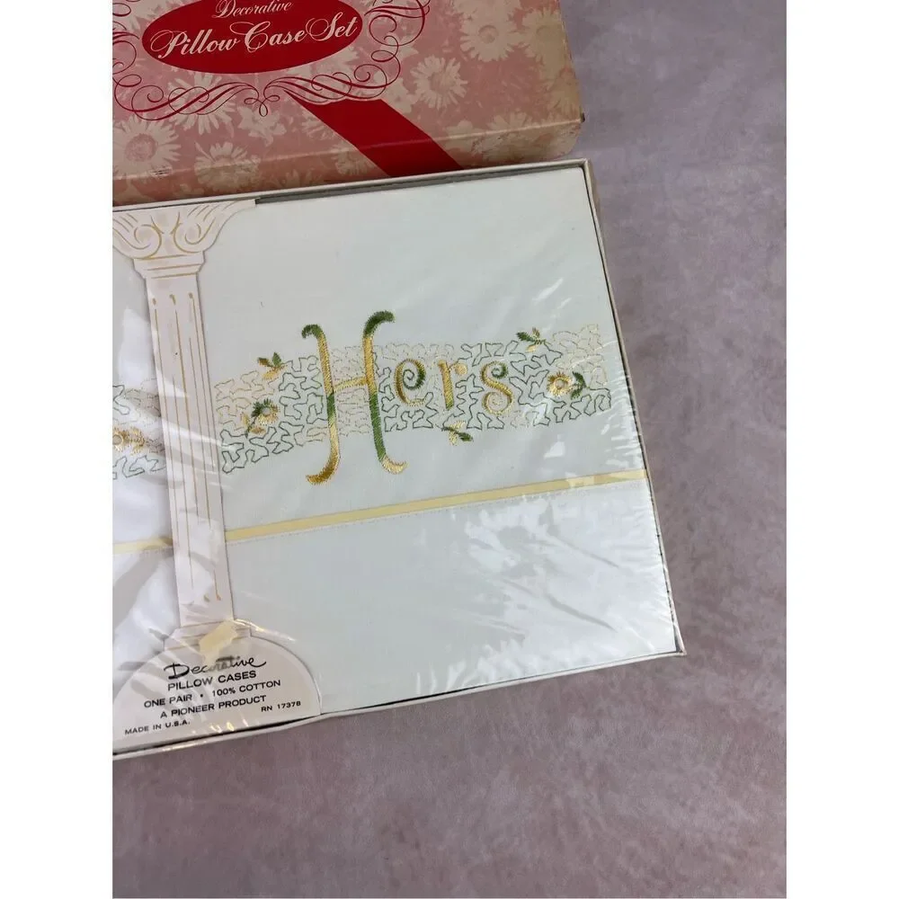 Vintage 1950s 1960s NOS Pillowcase Set